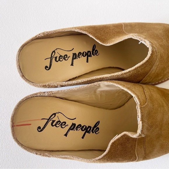 Free People Shoes Mules New Frontier Suede Slip On Casual Western Boho Tan 7 - Picture 8 of 15